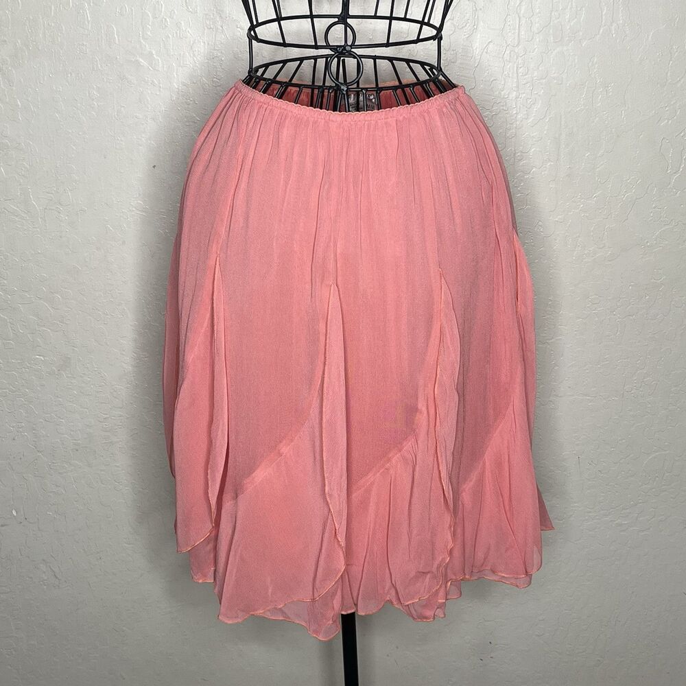 Papillon Los Angeles Salmon Pink Chiffon Skirt Womens Size Medium